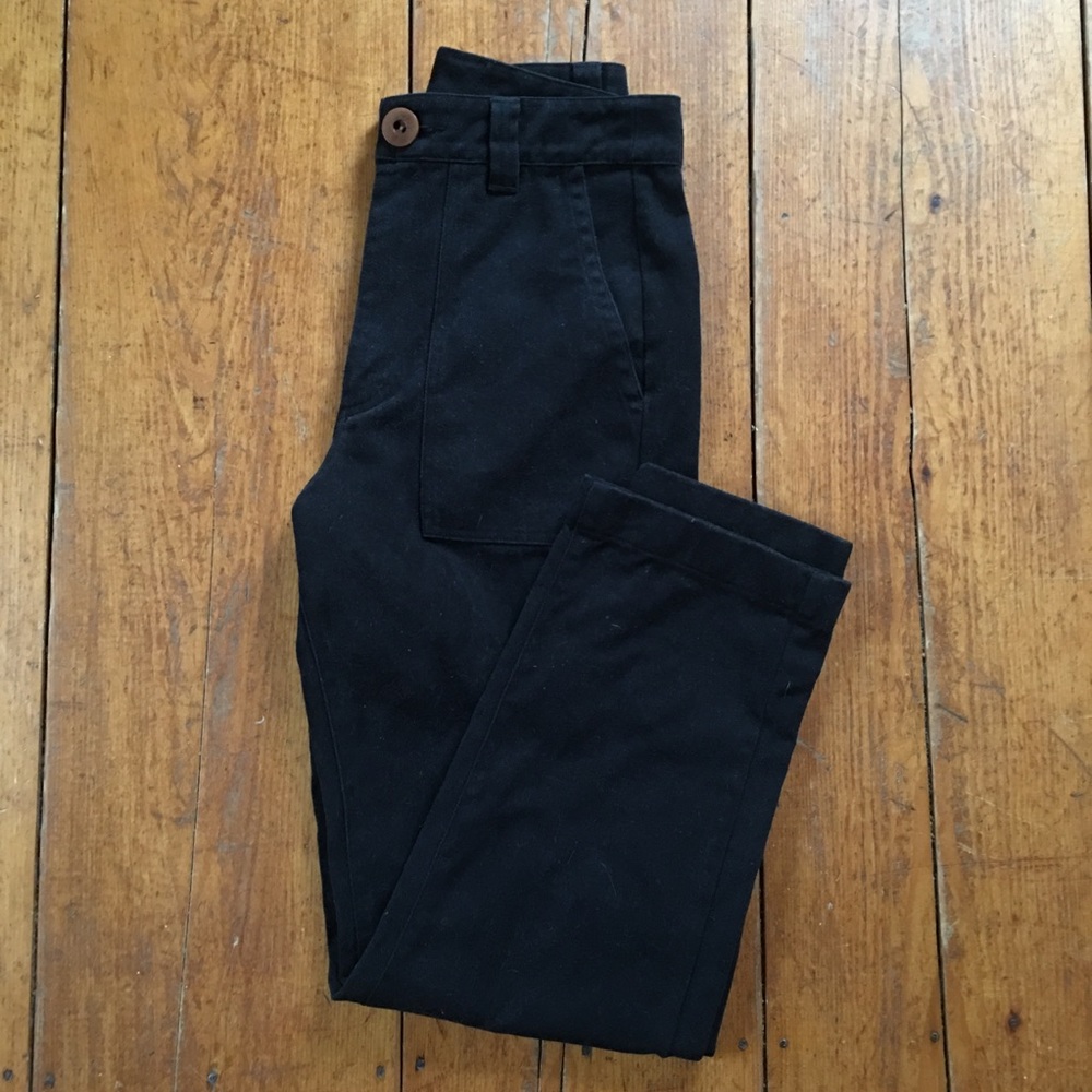 Beaton Linen Utility Pants Black Denim